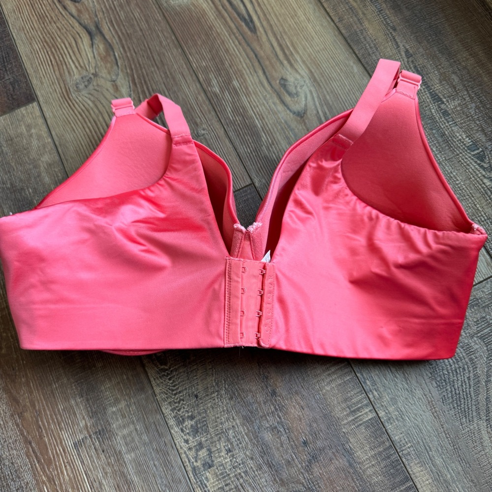 Cacique Back Smoother Lightly Lined Full Coverage Bra 42DDD Pink Coral - Picture 2 of 9